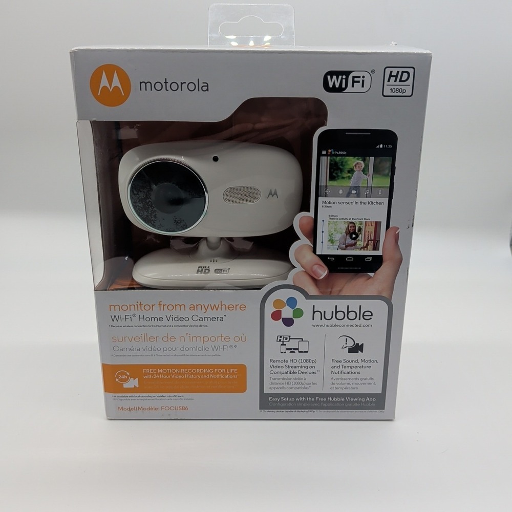 Motorola FOCUS86 Wi-fi HD Home Security Video Camera Digital Zoom Hubble
